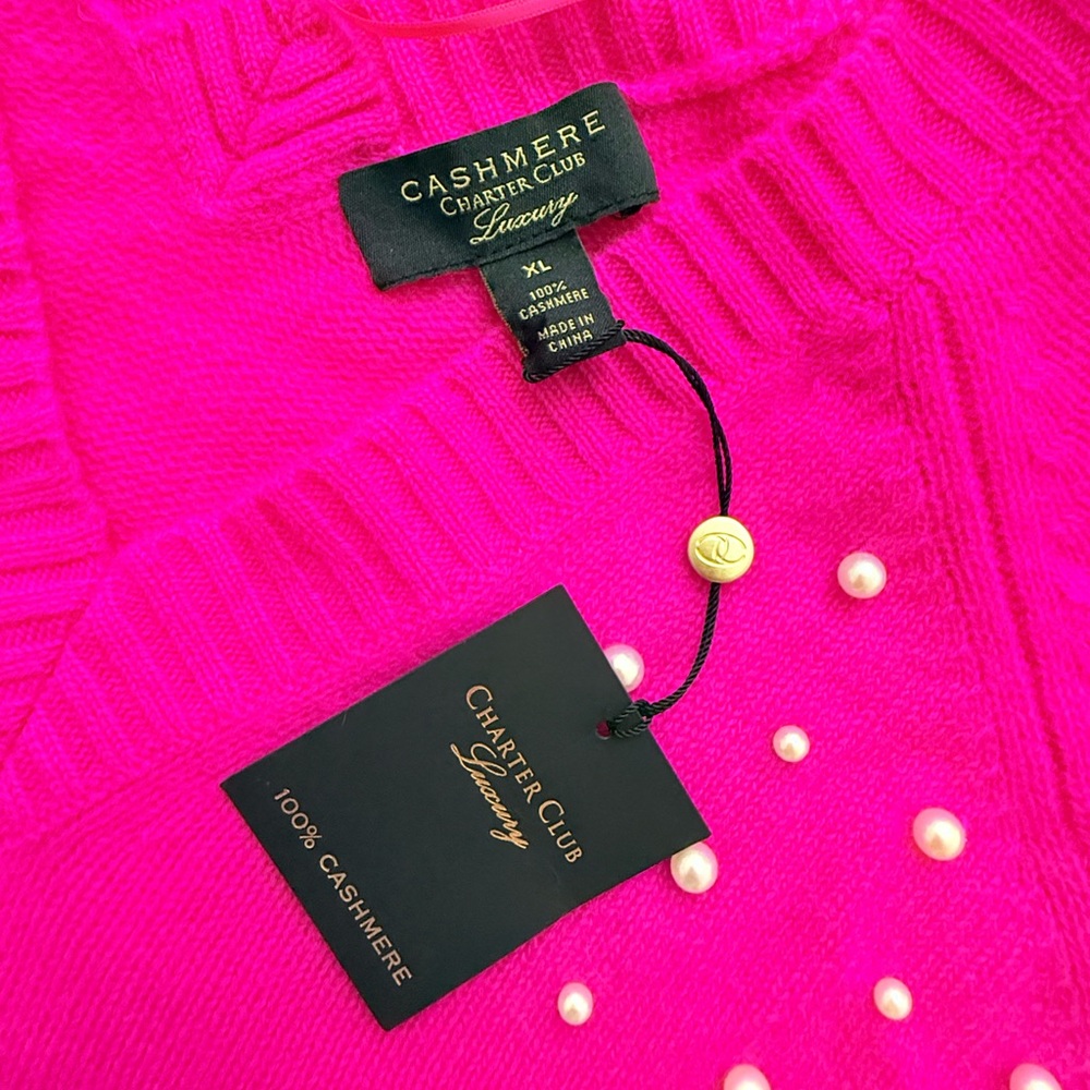 Charter Club Vibrant Pink Cashmere Sweater